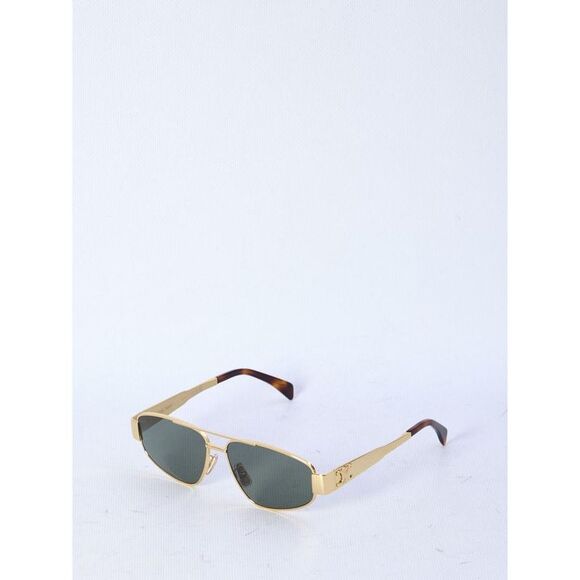 CELINE Aviator Style Sunglasses with Triomphe Detail Men GOLD - Picture 1 of 3